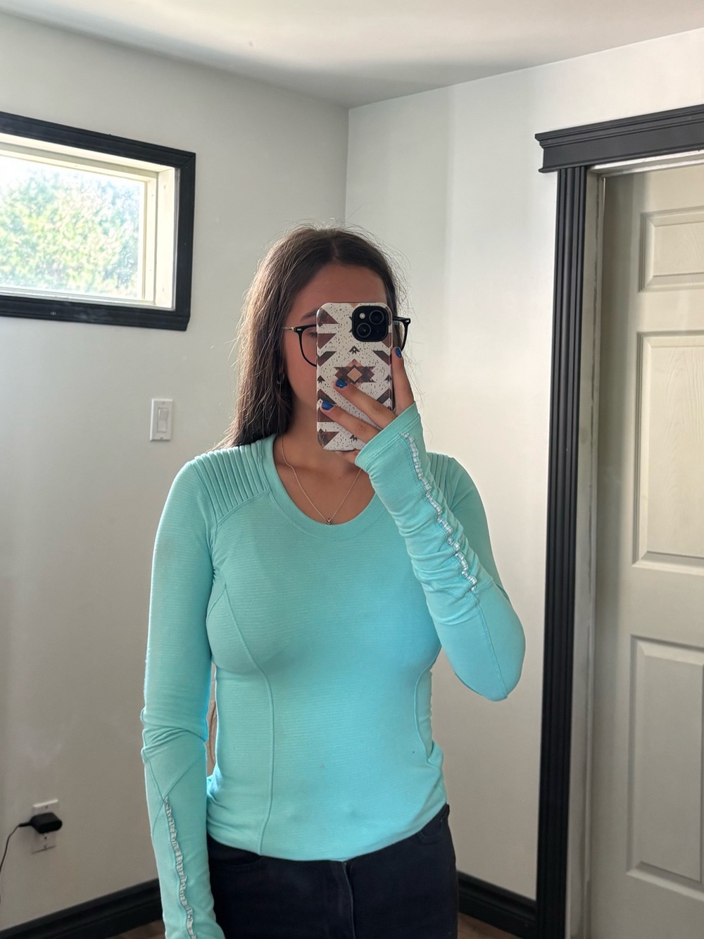 Lululemon Turquoise Long-Sleeve Active Top
